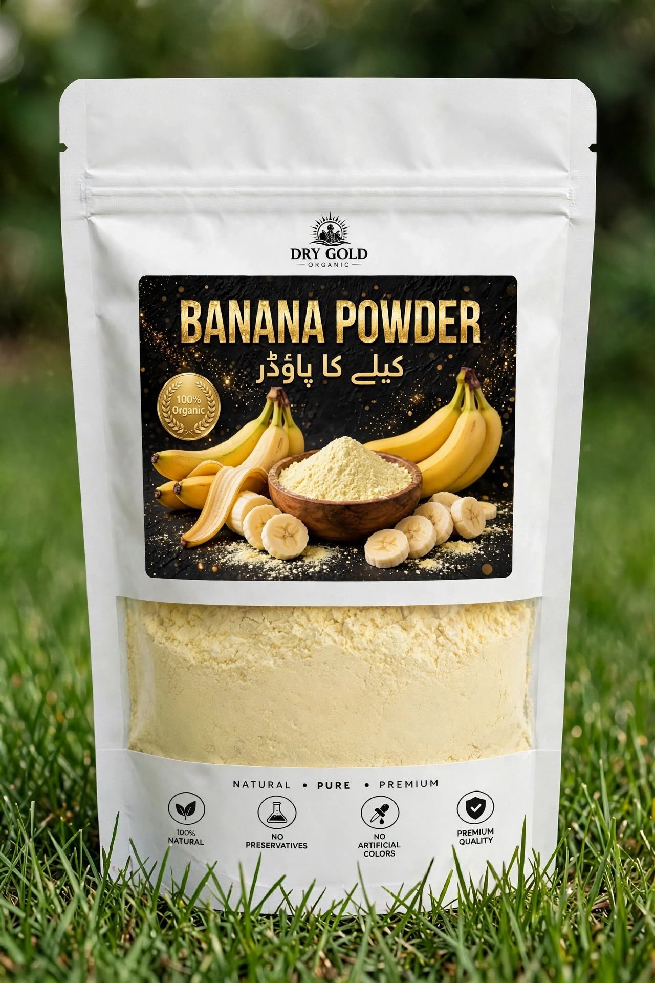 Dry Gold Organic Banana Powder pouch