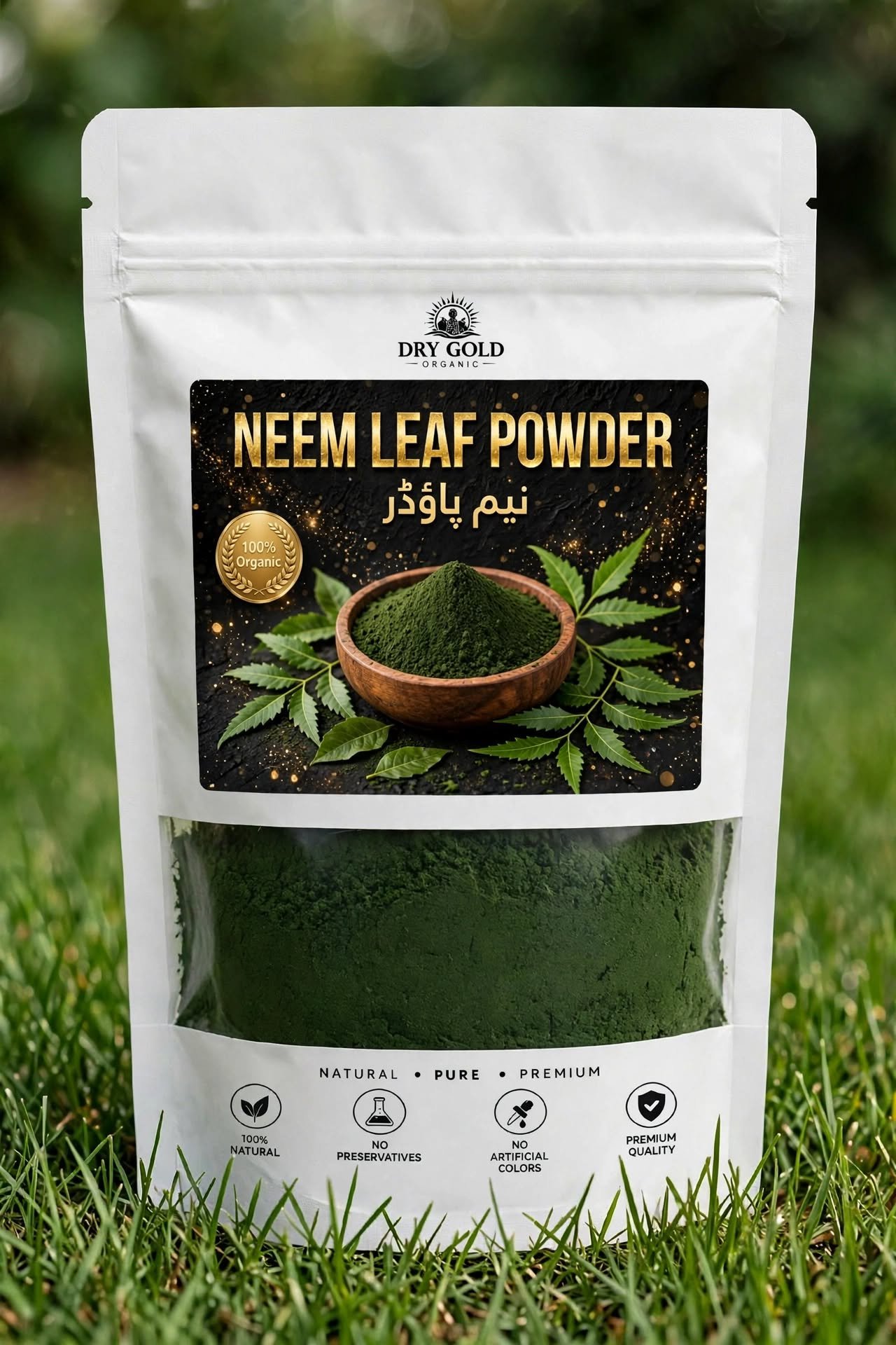 Dry Gold Organic Neem Leaf Powder pouch