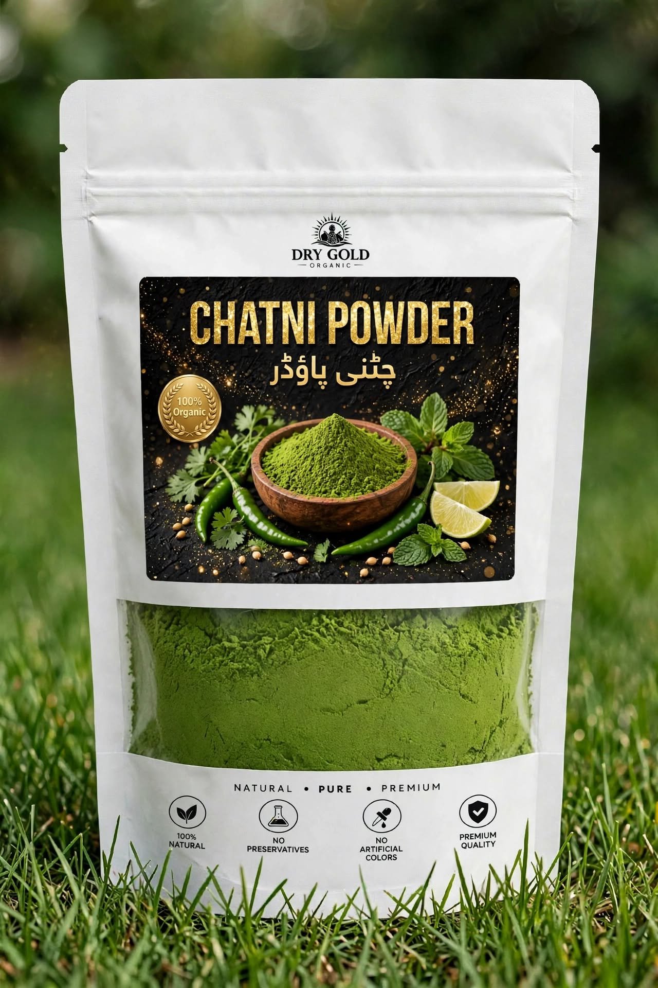 Dry Gold Organic Chatni Powder pouch