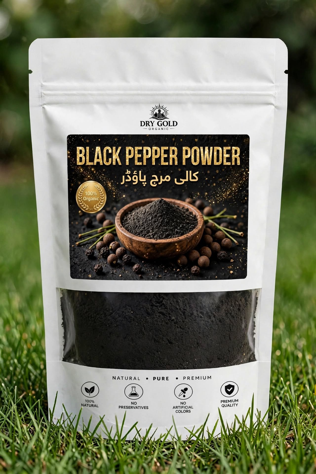 Dry Gold Organic Black Pepper Powder pouch