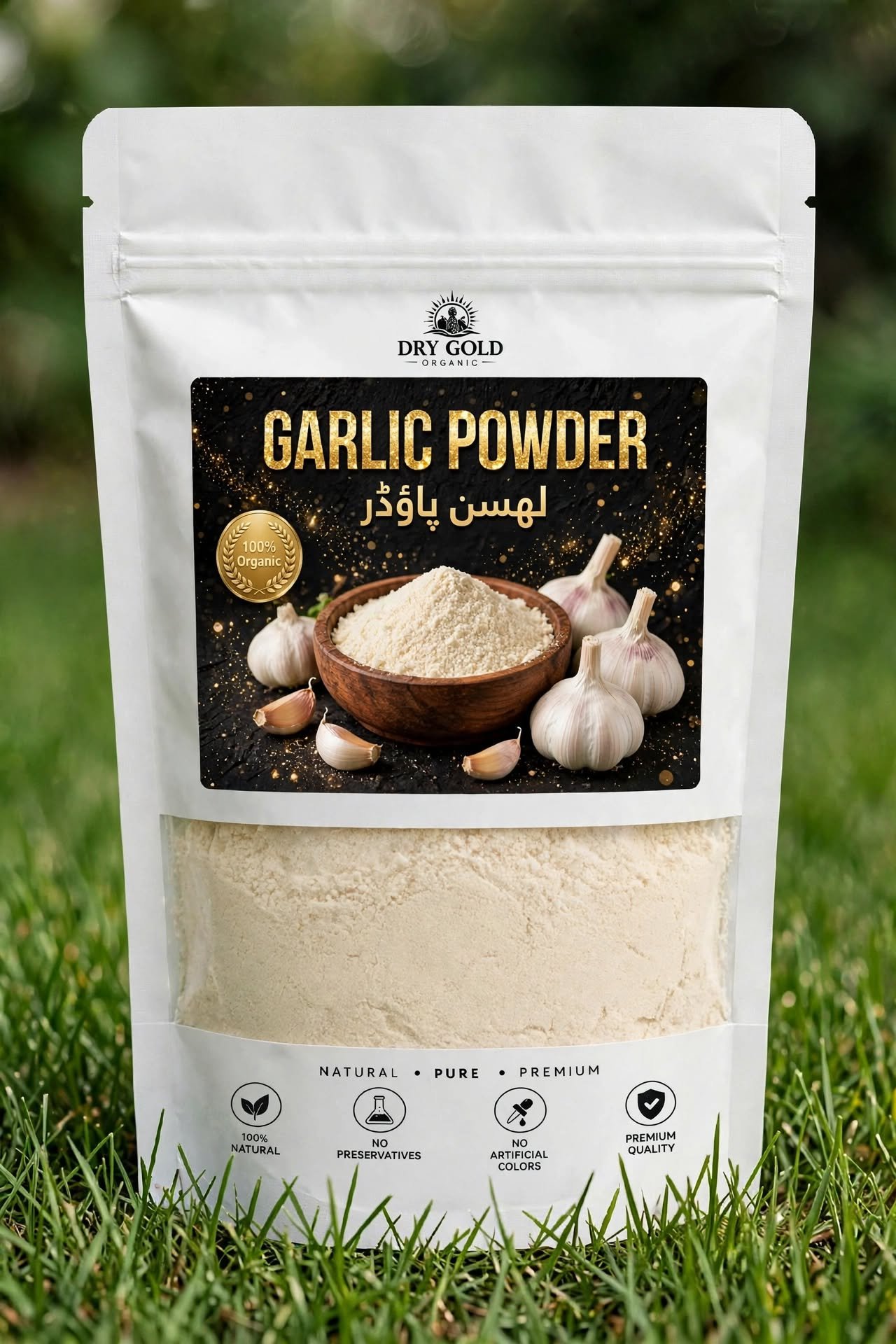 Dry Gold Organic Garlic Powder pouch