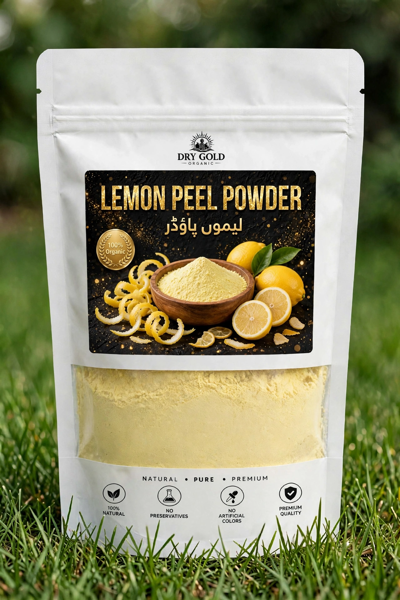 Dry Gold Organic Lemon Peel Powder pouch